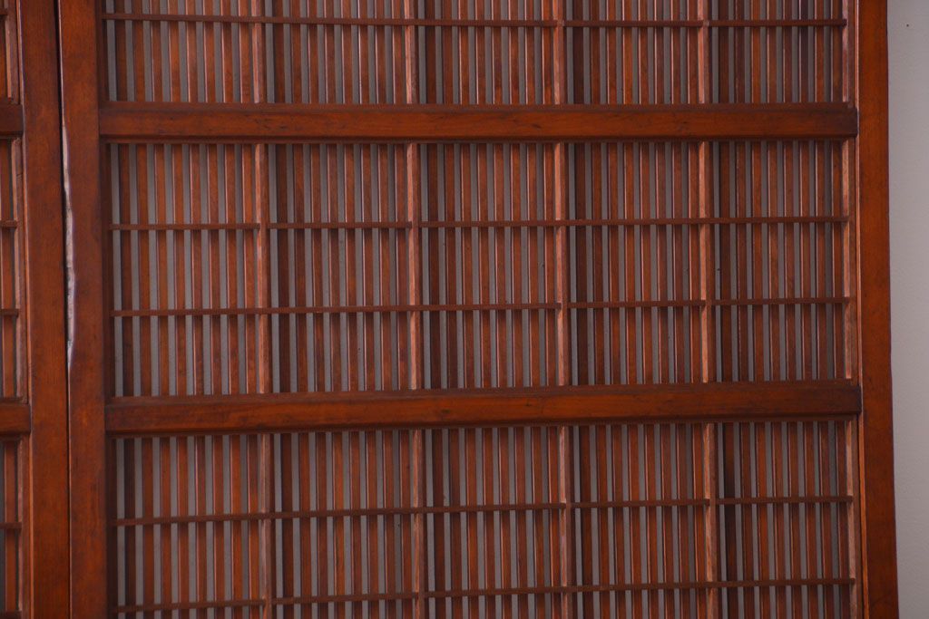 アンティーク　レトロな古い木の格子戸2枚セット