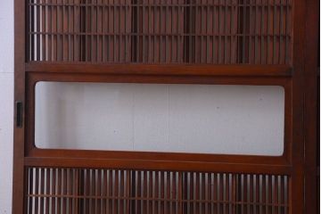 アンティーク　レトロな古い木の格子戸2枚セット