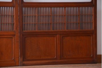 アンティーク　レトロな古い木の格子戸2枚セット