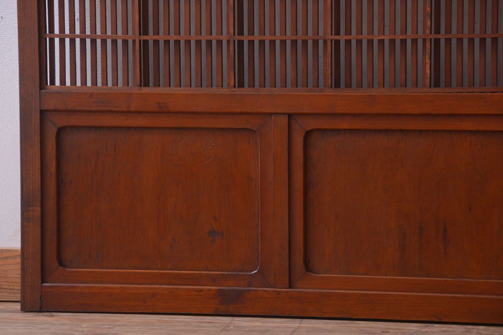 アンティーク　レトロな古い木の格子戸2枚セット