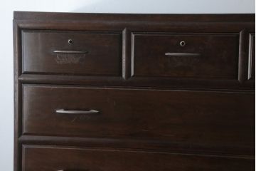 アンティーク家具　アンティーク　シンプルで上品な古い木の2段重ねチェスト