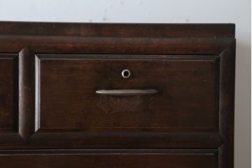 アンティーク家具　アンティーク　シンプルで上品な古い木の2段重ねチェスト