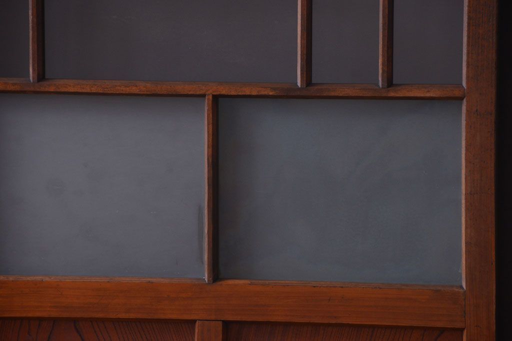 大正ロマン　モダンなデザインのアンティークガラス戸2枚セット