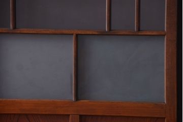 大正ロマン　モダンなデザインのアンティークガラス戸2枚セット