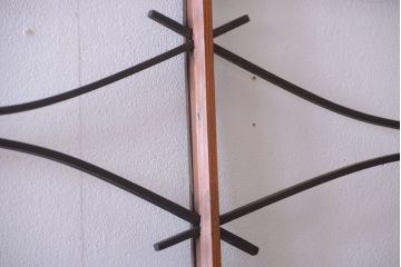 大正ロマン　モダンなデザインのアンティークガラス戸2枚セット