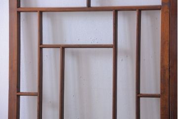 大正ロマン　モダンなデザインのアンティークガラス戸2枚セット