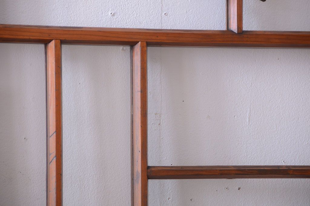 大正ロマン　モダンなデザインのアンティークガラス戸2枚セット