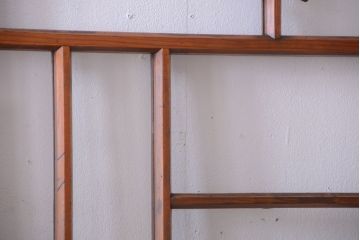 大正ロマン　モダンなデザインのアンティークガラス戸2枚セット