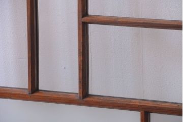 大正ロマン　モダンなデザインのアンティークガラス戸2枚セット