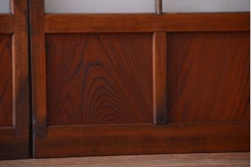 大正ロマン　モダンなデザインのアンティークガラス戸2枚セット