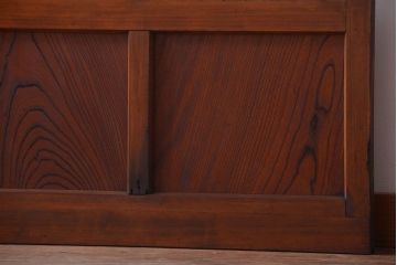 大正ロマン　モダンなデザインのアンティークガラス戸2枚セット