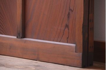 大正ロマン　モダンなデザインのアンティークガラス戸2枚セット