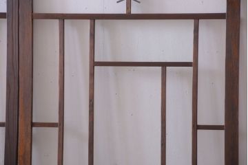 大正ロマン　モダンなデザインのアンティークガラス戸2枚セット