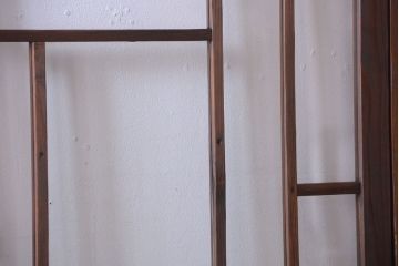 大正ロマン　モダンなデザインのアンティークガラス戸2枚セット