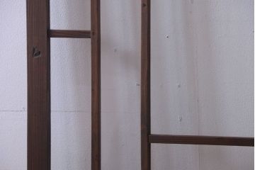 大正ロマン　モダンなデザインのアンティークガラス戸2枚セット