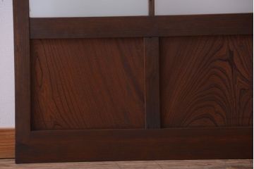 大正ロマン　モダンなデザインのアンティークガラス戸2枚セット