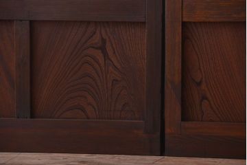 大正ロマン　モダンなデザインのアンティークガラス戸2枚セット