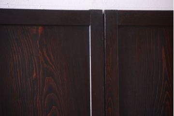 古民具・骨董　明治〜大正期　裏障子付き!古い木のアンティーク格子帯戸4枚セット
