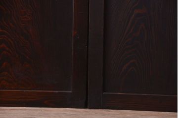 古民具・骨董　明治〜大正期　裏障子付き!古い木のアンティーク格子帯戸4枚セット