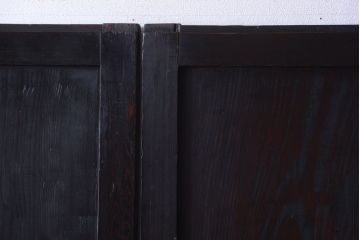 古民具・骨董　明治〜大正期　裏障子付き!古い木のアンティーク格子帯戸4枚セット