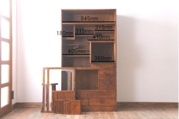 アンティーク家具　古民具・骨董　タモ玉杢材!上質なアンティーク茶箪笥