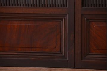 古民具・骨董　裏障子付き!ダイヤガラス帯のアンティーク格子戸4枚セット