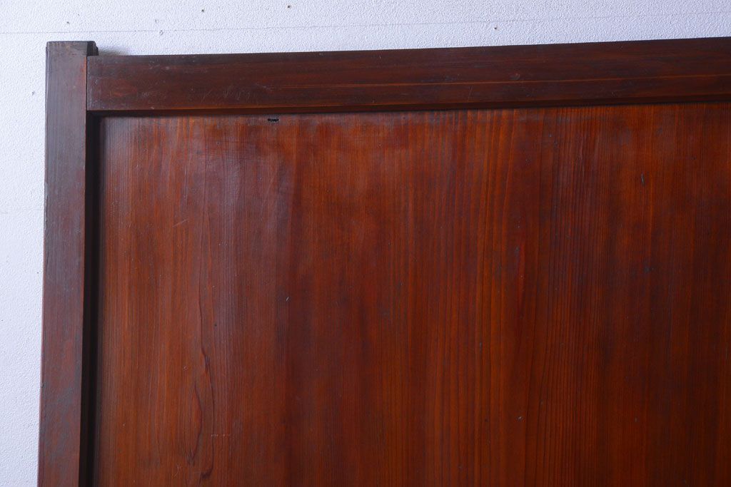 古民具・骨董　古い木製のすりガラス入り格子帯戸3枚セット(ガラス帯戸)