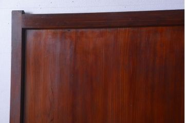 古民具・骨董　古い木製のすりガラス入り格子帯戸3枚セット(ガラス帯戸)