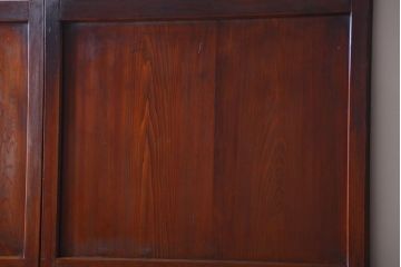 古民具・骨董　古い木製のすりガラス入り格子帯戸3枚セット(ガラス帯戸)