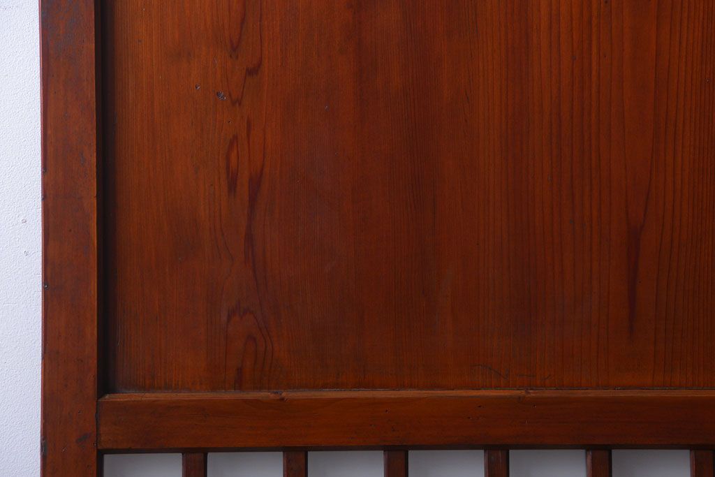 古民具・骨董　古い木製のすりガラス入り格子帯戸3枚セット(ガラス帯戸)