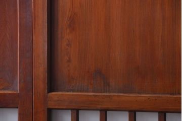 古民具・骨董　古い木製のすりガラス入り格子帯戸3枚セット(ガラス帯戸)