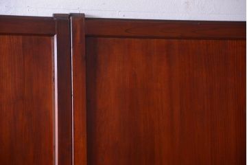 古民具・骨董　古い木製のすりガラス入り格子帯戸3枚セット(ガラス帯戸)