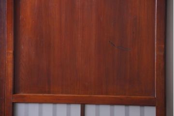 古民具・骨董　古い木製のすりガラス入り格子帯戸3枚セット(ガラス帯戸)