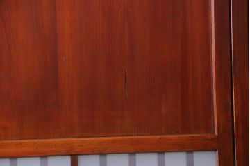 古民具・骨董　古い木製のすりガラス入り格子帯戸3枚セット(ガラス帯戸)