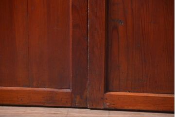 古民具・骨董　古い木製のすりガラス入り格子帯戸3枚セット(ガラス帯戸)