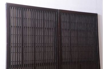 古民具・骨董　明治〜大正期　モダンなアンティーク格子戸2枚セット