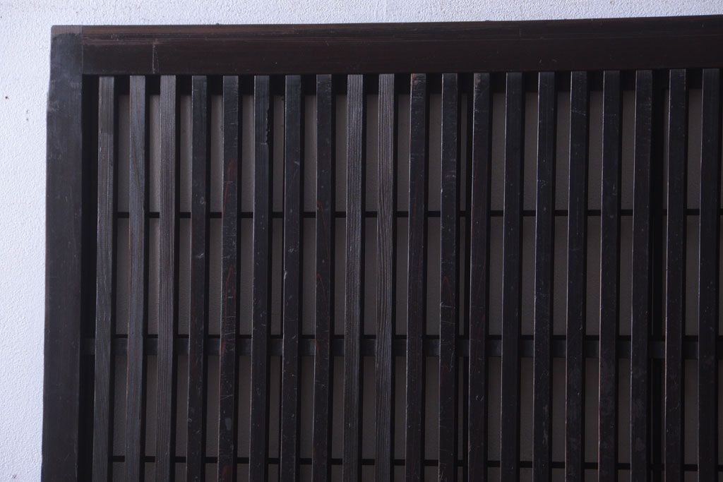 古民具・骨董　明治〜大正期　モダンなアンティーク格子戸2枚セット