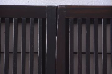 古民具・骨董　明治〜大正期　モダンなアンティーク格子戸2枚セット