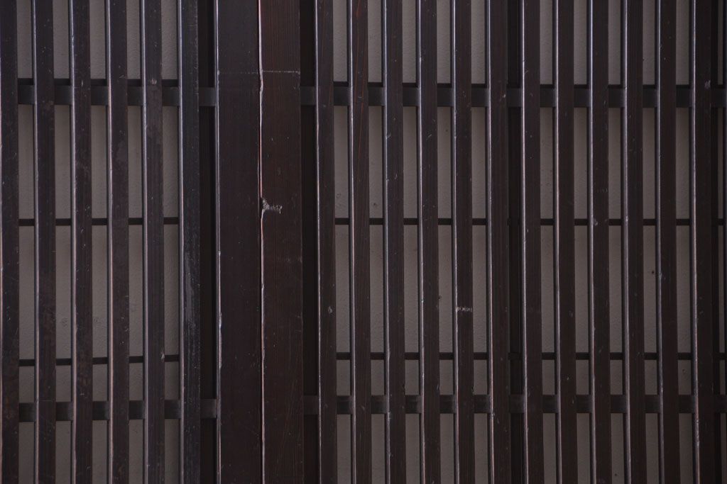 古民具・骨董　明治〜大正期　モダンなアンティーク格子戸2枚セット