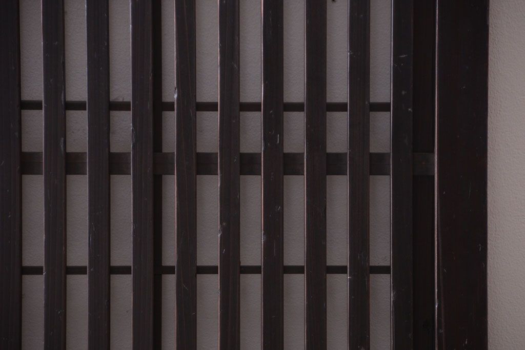 古民具・骨董　明治〜大正期　モダンなアンティーク格子戸2枚セット