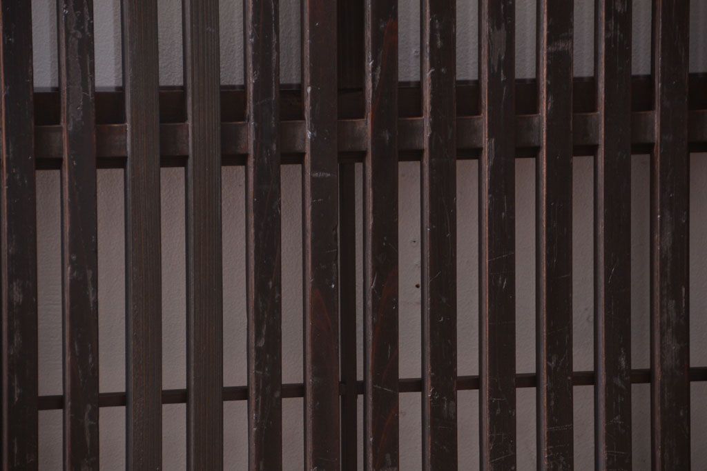 古民具・骨董　明治〜大正期　モダンなアンティーク格子戸2枚セット