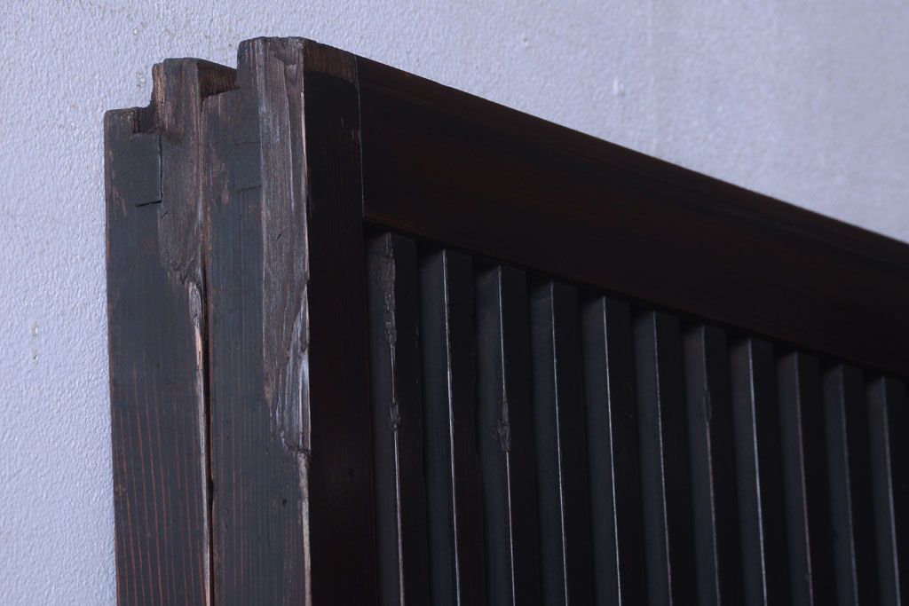 古民具・骨董　明治〜大正期　モダンなアンティーク格子戸2枚セット