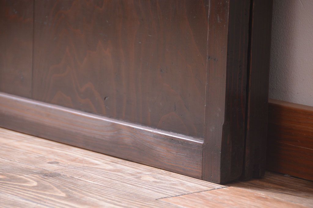 古民具・骨董　明治〜大正期　モダンなアンティーク格子戸2枚セット