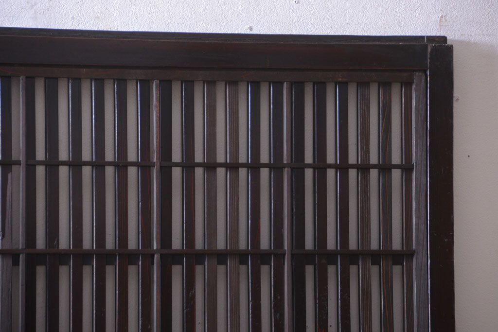 古民具・骨董　明治〜大正期　モダンなアンティーク格子戸2枚セット