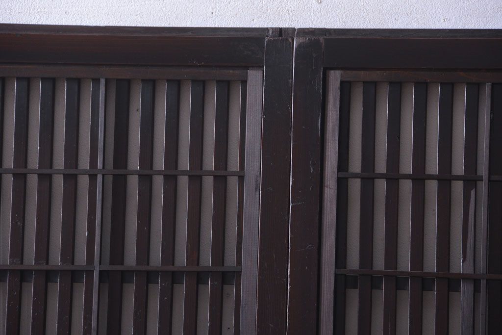 古民具・骨董　明治〜大正期　モダンなアンティーク格子戸2枚セット