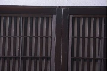 古民具・骨董　明治〜大正期　モダンなアンティーク格子戸2枚セット