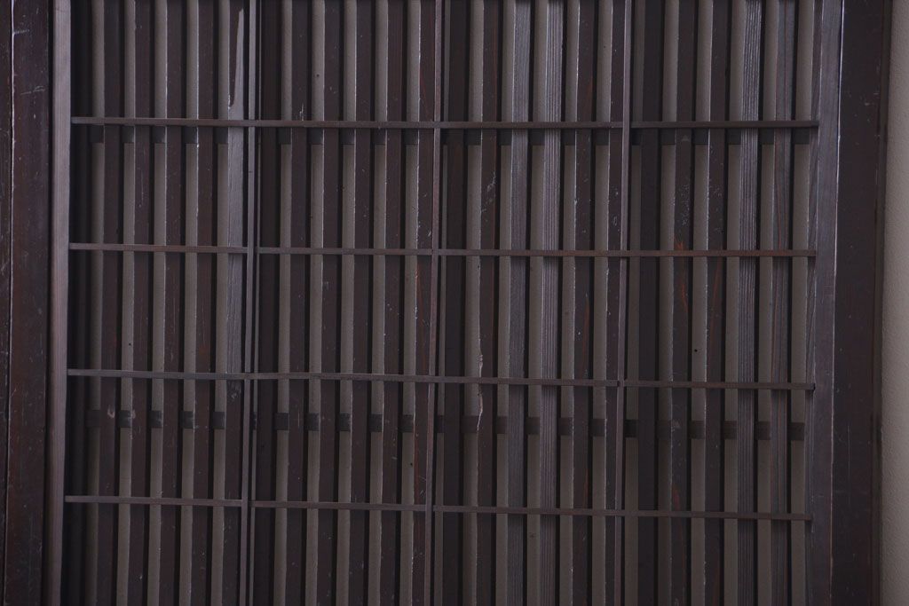 古民具・骨董　明治〜大正期　モダンなアンティーク格子戸2枚セット