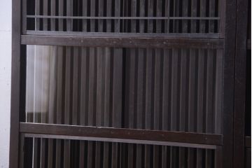 古民具・骨董　明治〜大正期　モダンなアンティーク格子戸2枚セット
