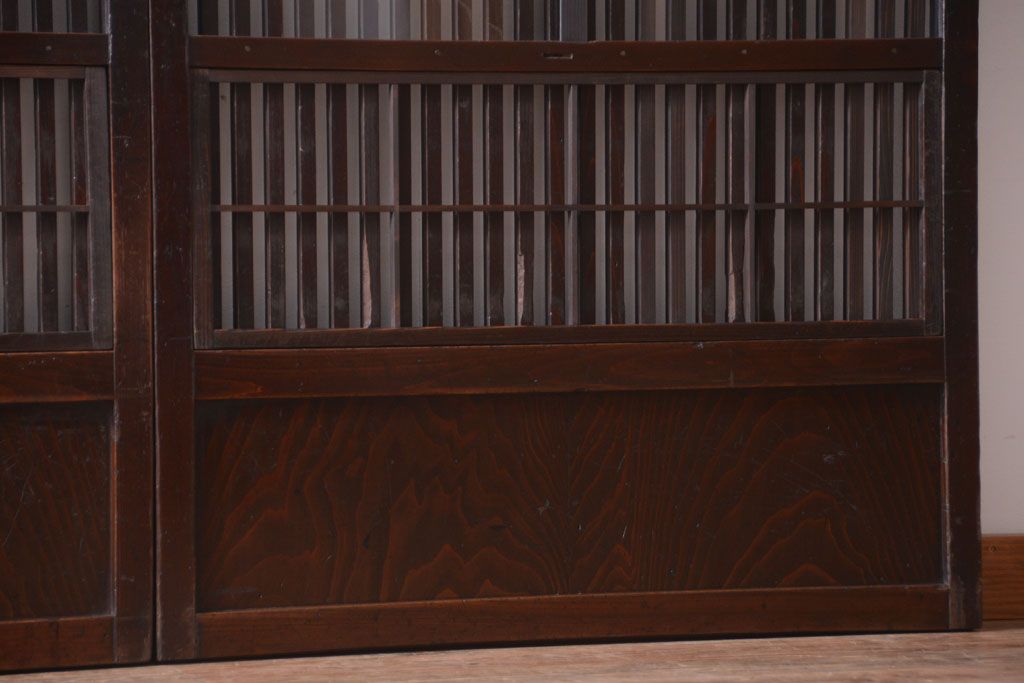 古民具・骨董　明治〜大正期　モダンなアンティーク格子戸2枚セット