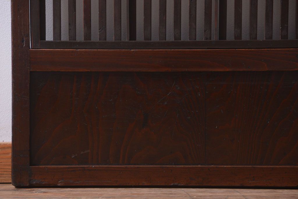 古民具・骨董　明治〜大正期　モダンなアンティーク格子戸2枚セット